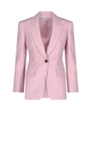 Alexander Mcqueen Single-breasted Wool Blazer In Pink