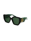 Gucci Gg0956s Oversized-frame Sunglasses In Black Green Green
