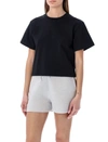 Helmut Lang Logo Embroidered Crew Neck Short Sleeve Top In Blacjk