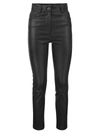 BRUNELLO CUCINELLI STRETCH NAPPA LEATHER SLIM TROUSERS WITH SHINY TAB