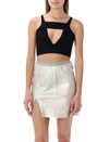 Rick Owens Sling Cut-out V-neck Crop Top In Black