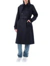 Apc Greta Cotton Trench Coat In Dark Navy