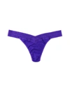 Hanky Panky Dream Lace Trim Modal Low Rise Thong In Purple