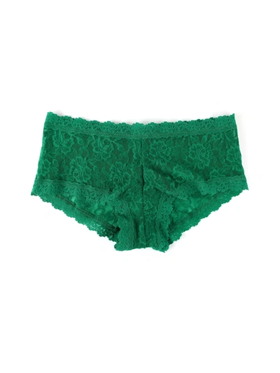 Hanky Panky Signature Mid-rise Lace Boyshort Briefs In Green