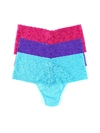 Hanky Panky 3 Pack Retro Lace Thong Exclusive In Purple