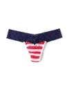 Hanky Panky Petite Size Printed Signature Lace Thong Sale In Red