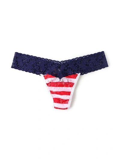 Hanky Panky Petite Size Printed Signature Lace Thong Sale In Red