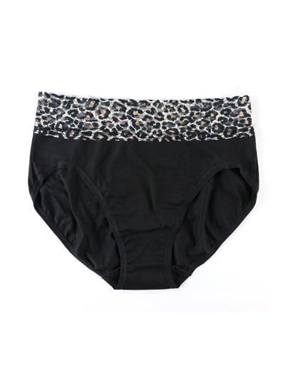 Hanky Panky Supima® Cotton French Brief With Contrast Trim In Black