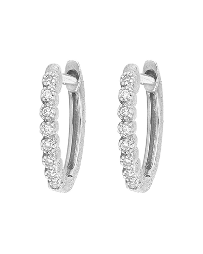 Jude Frances Delicate Provence Champagne Hoop Earrings, White Gold