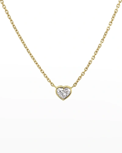 Anita Ko 18k Yellow Gold Bezeled Heart Diamond Necklace