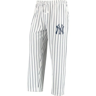 CONCEPTS SPORT CONCEPTS SPORT WHITE/NAVY NEW YORK YANKEES VIGOR LOUNGE PANT