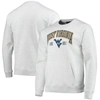 LEAGUE COLLEGIATE WEAR LEAGUE COLLEGIATE WEAR HEATHERED GRAY WEST VIRGINIA MOUNTAINEERS UPPERCLASSMAN POCKET PULLOVER SWEAT