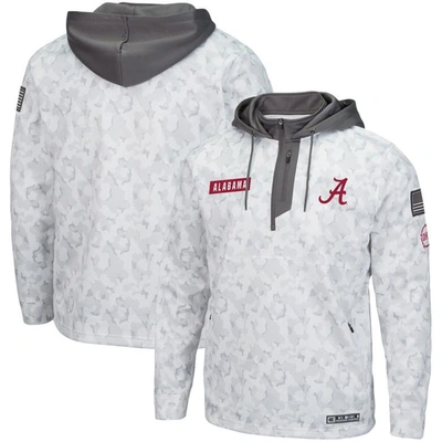 Colosseum Arctic Camo Alabama Crimson Tide Oht Military Appreciation Quarter-zip Hoodie