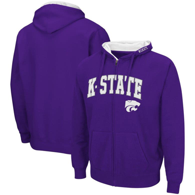 Colosseum Men's  Purple Kansas State Wildcats Arch And Logo 3.0 Full-zip Hoodie