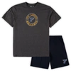 Concepts Sport Men's  Blue, Heathered Charcoal St. Louis Blues Big And Tall T-shirt And Shorts Sleep In Blue