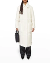 Stand Studio Off-white Faux-leather & Faux-shearling Patrice Long Coat In Off Whiteoff Whit
