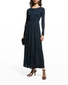 Aeron Long-sleeve Pleated Dress In Dark Turquoise
