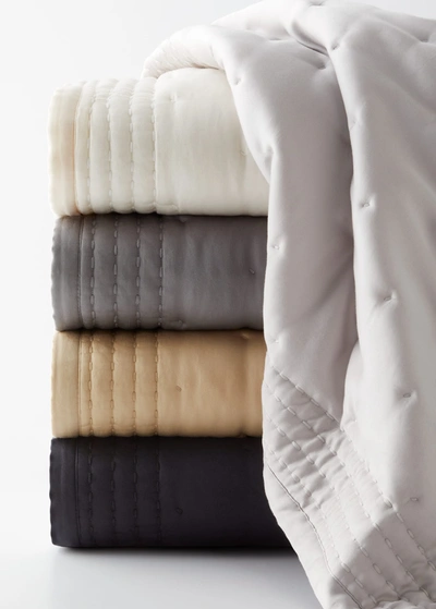 Donna Karan Home Essential Silk Standard Sham In Charcoal