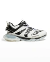 BALENCIAGA MEN'S TRACK CLEAR-SOLE CAGED TRAINER SNEAKERS