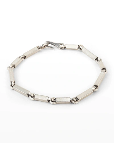 M Cohen Men's Quadrangular Bar Link Bracelet In Silver