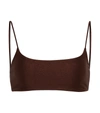 Jade Swim Muse Bikini Top In Chocolate Sheen