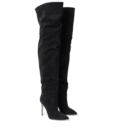 Paris Texas Suede Over-the-knee Boots In Black