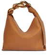 Jw Anderson Brown Chain Hobo Small Leather Tote Bag