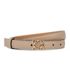 Loewe Anagram Leather Belt In Sand Gold