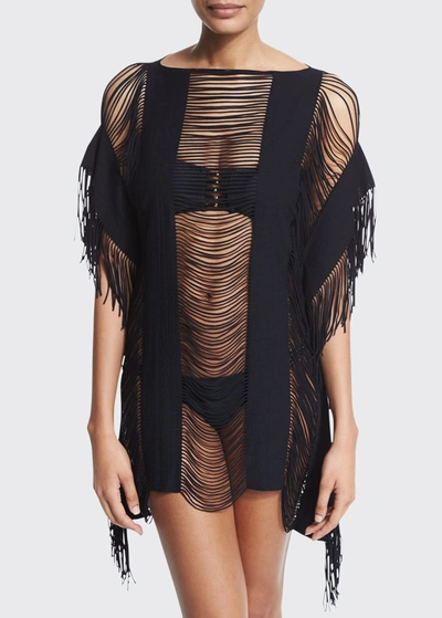 Pq Swim Monique Fringe Coverup In Black