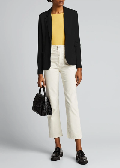 Majestic French Terry One-button Blazer In Blanc