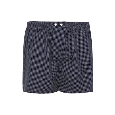 Derek Rose Plaza 21 Polka-dot Cotton Boxer Shorts In Navy