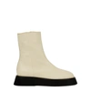 Wandler Shearling-trim Leather Boots In Off White