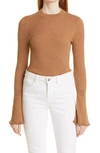 PAIGE IONA RIBBED COTTON & SILK BLEND SWEATER