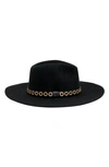 Allsaints Eyelet Band Wool Fedora In Black