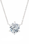 Crislu Cubic Zirconia Pendant Necklace In Platinum
