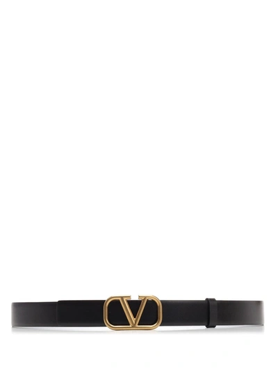 Valentino Garavani Valentino Vlogo Buckle Belt In Black