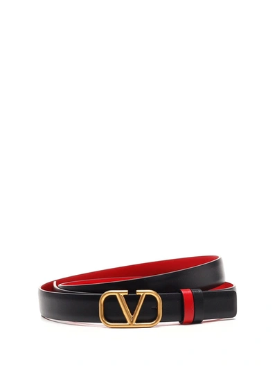 Valentino Garavani Valentino Vlogo Buckle Belt In Black