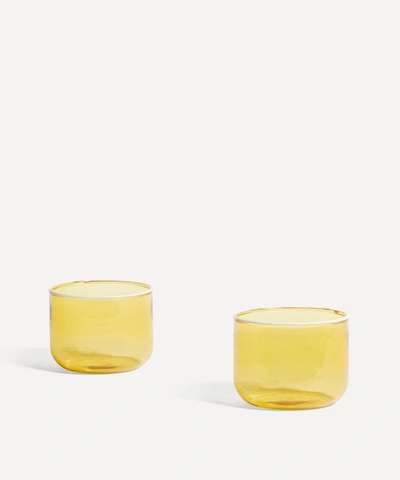 Hay Tint Glass 200ml Set Of Two In Yellow/white