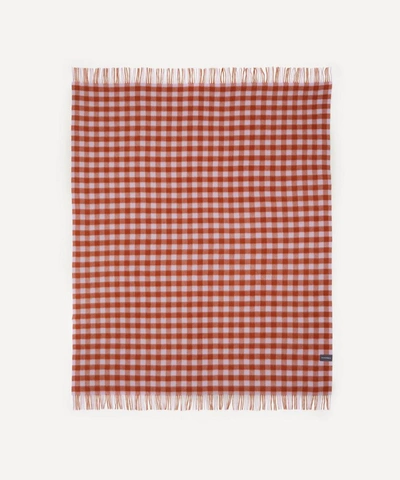 The Tartan Blanket Co. Gingham Lambswool Blanket In Assorted