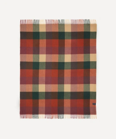 The Tartan Blanket Co. Block Check Lambswool Blanket In Assorted