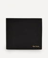 Paul Smith Black Leather Wallet With Signature Stripe Pattern In Black