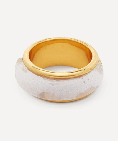 Shyla Gold-plated Orion Glass Inlay Ring In Clear