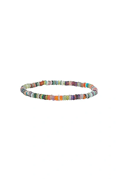Sydney Evan Multi Rondelle Beaded Bracelet In Rainbow Heishi