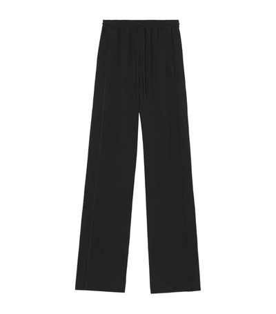 Burberry High-waisted Wide-leg Trousers In Black
