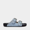 Isabel Marant Lennyo Denim Dual-buckle Sandals In Blue