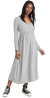 Hatch The Softest Rib Nursing Dress In Heather Grey