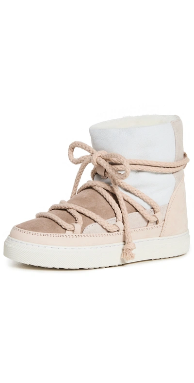 Inuikii Patchwork Shearling Trainers In Off White