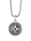 David Yurman Men's Sterling Silver Maritime Compass Amulet With Black Diamond In Silver