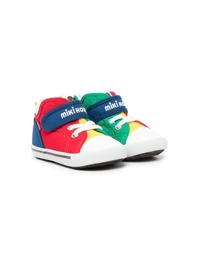 Miki House Babies' Colour-block Logo-embroidered Sneakers In Multi
