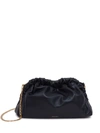 Mansur Gavriel Mini Leather Cloud Clutch-on-chain In Black/flamma